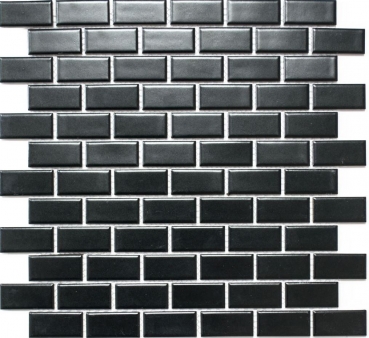 Mosaico composito mattone scivola mattone ceramico nero opaco doccia parete bagno cucina MOS24-04BM