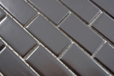 Mosaico composito mattone scivola mattone ceramico nero opaco doccia parete bagno cucina MOS24-04BM