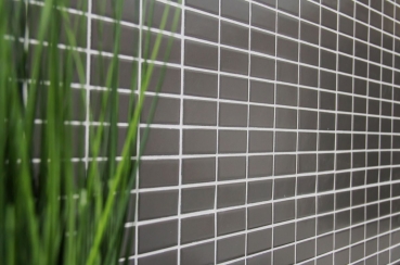 Piastrella di mosaico dipinta a mano ceramica metallo grigio aste metallo opaco MOS24B-0211_m