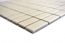 Piastrella a mosaico decorata a mano tondini in ceramica beige opaco piastrella per WC piastrella per bagno MOS24D-1911_m