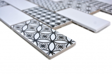 Campione a mano piastrelle mosaico grigio bianco nero subway backsplash cucina lucido MOS26M-0103_m