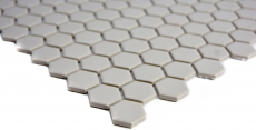 Piastrella di mosaico in ceramica esagonale grigio chiaro non smaltata per parete cucina MOS11A-0202-R10_f