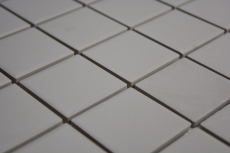 Piastrella di mosaico dipinta a mano in ceramica grigio chiaro non smaltata per lalzatina della cucina MOS14-1202_m