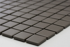 Piastrella di mosaico dipinta a mano in ceramica grigia non smaltata Piastrella per piatto doccia MOS18B-0211-R10_m