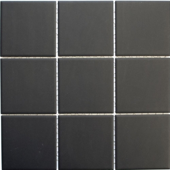 Piastrella di mosaico dipinta a mano in ceramica nera non smaltata per lalzatina della cucina MOS14-CU922_m