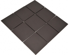Piastrella a mosaico in ceramica grafite nero antracite non smaltata piatto doccia antiscivolo alzatina parete piastrelle bagno - MOS14-CU922