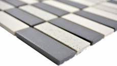 Piastrella di mosaico a mano in ceramica beige nero aste non smaltate piatto doccia piastrella per pavimento MOS24-0113-R10_m