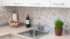 Mosaico in madreperla Mosaico a conchiglia bianco beige chiaro doccia a parete MOS150-SM203
