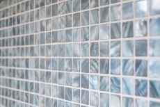 Mosaico in madreperla Mosaico a conchiglia blu grigio Tile backsplash kitchen wallMOS150-SM2582