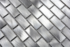 Piastrella a mosaico Alluminio argento Mattone piastrella backsplash parete cucina MOS48-0204