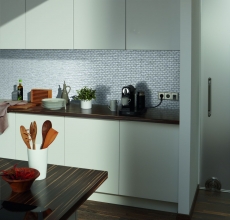 Piastrella a mosaico Alluminio argento Mattone piastrella backsplash parete cucina MOS48-0204