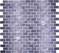 Piastrella a mosaico Alluminio Brick nero Piastrella backsplash parete cucina MOS48-0304