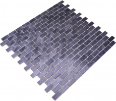 Piastrella a mosaico Alluminio Brick nero Piastrella backsplash parete cucina MOS48-0304