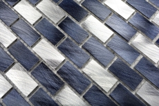 Piastrella a mosaico Alluminio Brick nero Piastrella backsplash parete cucina MOS48-0208