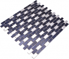 Piastrella a mosaico Alluminio Brick nero Piastrella backsplash parete cucina MOS48-0208