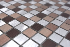 Piastrella a mosaico alluminio beige marrone rame muro cucina piastrelle backsplash MOS49-A971
