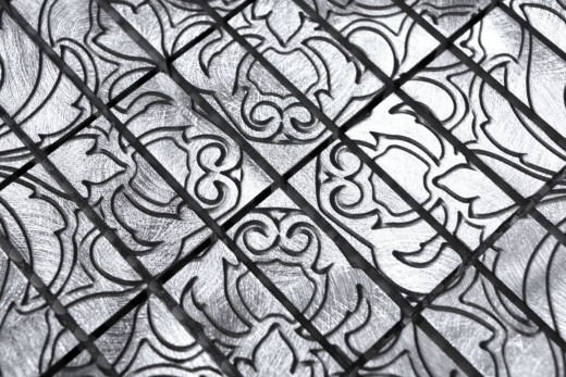 Alzatina a mosaico in alluminio argento MOS49-C101D