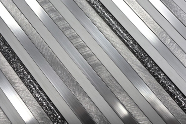 Mosaico dipinto a mano alluminio composito alluminio argento opaco spazzolato lucido glitter argento MOS49-L401GS_m