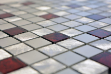 Mosaico di piastrelle Mosaico di vetro alluminio argento rosso specchio MOS49-O301F
