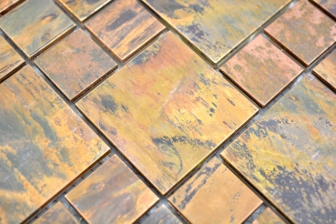 Piastrella di mosaico a mano in rame combinazione rame marrone cucina MOS49-1502_m