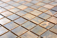 Piastrella di mosaico dipinta a mano rame rame marrone cucina MOS49-1510_m