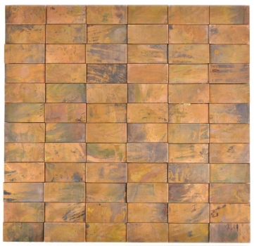 Piastrella a mosaico decorata a mano in rame aste di rame 3D marrone backsplash cucina MOS49-1514_m