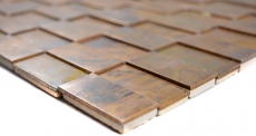 Piastrella a mosaico decorata a mano in rame aste di rame 3D marrone backsplash cucina MOS49-1514_m