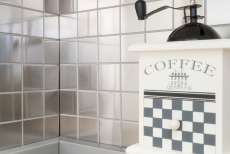 Piastrella di mosaico in acciaio inox argento spazzolato opaco Rivestimento della cucina MOS129-48D