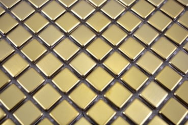 Modello a mano di piastrelle a mosaico in acciaio inox oro acciaio spazzolato backsplash cucina MOS129-0707_m