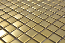 Modello a mano di piastrelle a mosaico in acciaio inox oro acciaio spazzolato backsplash cucina MOS129-0707_m