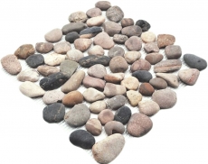 River pebble stone ciottoli ad arco beige grigio nero crema antracite piatto doccia parete doccia cucina - MOS30-1204