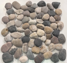 River pebble stone ciottoli ad arco beige grigio nero crema antracite piatto doccia parete doccia cucina - MOS30-1204