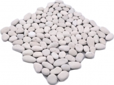 River pebble stone ciottoli ad arco bianco crema avorio piatto doccia parete doccia piastrelle backsplash cucina - MOS30-0102