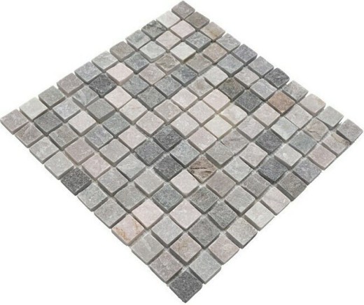 Mosaico in pietra naturale quarzite beige grigio pavimento doccia cucina alzatina doccia - MOS36-0206