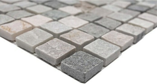 Mosaico in pietra naturale quarzite beige grigio pavimento doccia cucina alzatina doccia - MOS36-0206