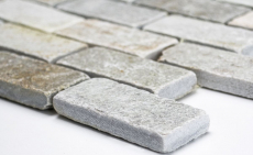 Quarzite pietra naturale mosaico Brick beige grigio parete pavimento doccia backsplash cucina - MOS36-0208