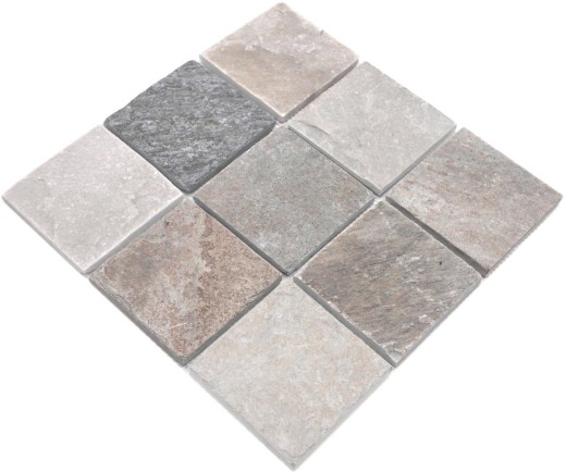 Quarzite pietra naturale mosaico piastrelle beige grigio parete pavimento doccia cucina splashback piastrelle backsplash bagno - MOS36-0210