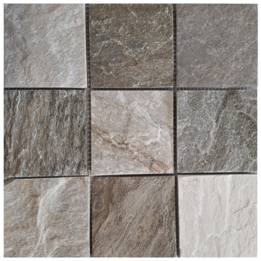 Quarzite pietra naturale mosaico piastrelle beige grigio parete pavimento doccia cucina splashback piastrelle backsplash bagno - MOS36-0210