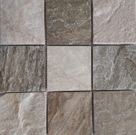 Quarzite pietra naturale mosaico piastrelle beige grigio parete pavimento doccia cucina splashback piastrelle backsplash bagno - MOS36-0210