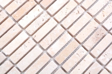 Travertino mosaico piastrelle terrazza pavimento pietra naturale beige crema striscia piastrelle backsplash parete rivestimento cucina piastrelle bagno - MOS43-46158