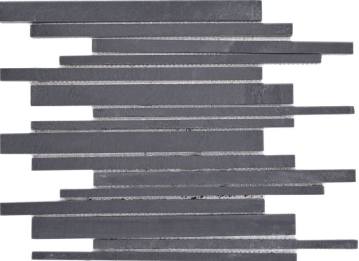 Piastrella a mosaico ardesia pietra naturale aste ardesia rivestimento parete nero MOS34-0225_f