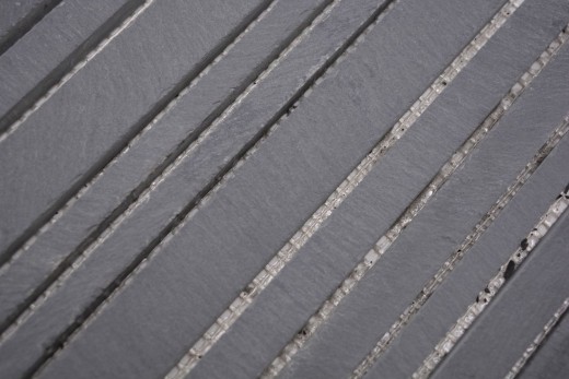 Piastrella di ardesia a mosaico in pietra naturale rivestimento della parete della cucina nero antracite - MOS34-0225