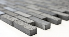 Piastrella di mosaico dipinta a mano Marmo pietra naturale grigio Mattone pietra Incisione cemento MOS40-B49_m