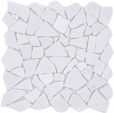 Mosaico di cava di marmo naturale pietra poligonale bianco rivestimento parete backsplash piastrelle cucina piastrelle - MOS44-0102