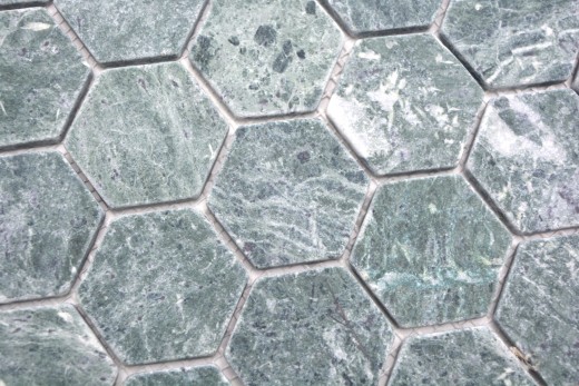 Piastrella di marmo a mosaico pietra naturale esagono verde antracite effetto pietra backsplash - MOS44-0210