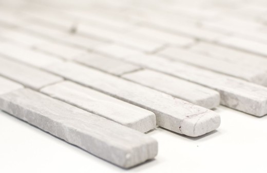 Mosaico di marmo pietra naturale mattone composito aste grigio chiaro strisce rivestimento parete splashback - MOS40-MOSBrick2012