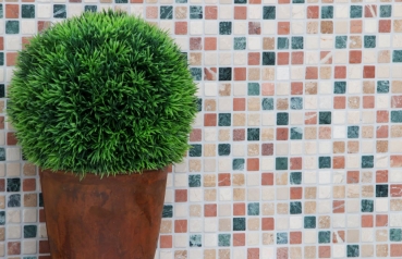 Piastrella di mosaico in marmo pietra naturale crema beige rosso verde casuale MOS38-1204_f