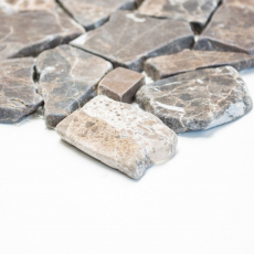 Piastrella di mosaico in marmo pietra naturale di cava Ciot Impala marrone fiammato MOS44-1306_f