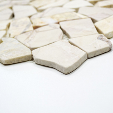 Piastrella di mosaico modellata a mano marmo pietra naturale cava Ciot oro crema texture lucida MOS44-30-2807_m