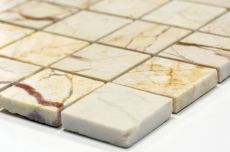 Piastrella di marmo a mosaico in pietra naturale dorata crema lucida - MOS42-32-2807